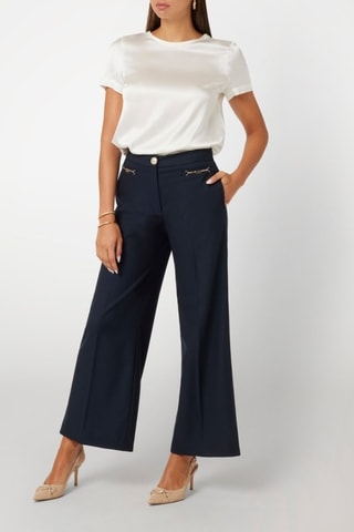 Pantalon palazzo - Bleu marine