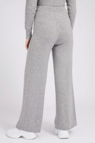 Pantalon wide legs taille haute - Gris chiné