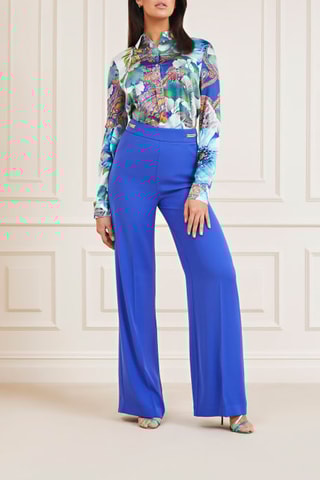 Pantalon taille haute - Bleu roi