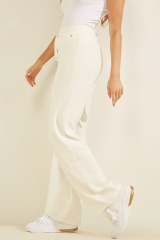 Pantalon wide legs taille haute Blanc