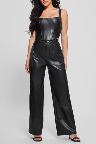 Pantalon regular taille haute - Noir