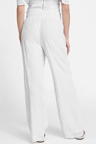 Pantalon palazzo taille haute - Blanc