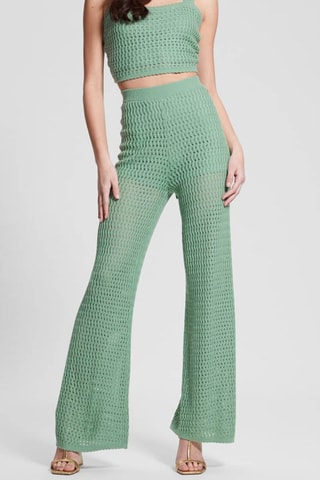 Pantalon palazzo taille haute - Vert d'eau