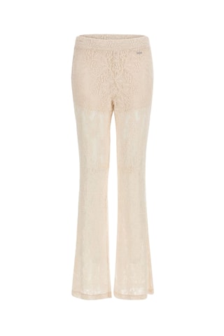 Pantalon flare en dentelle - Beige