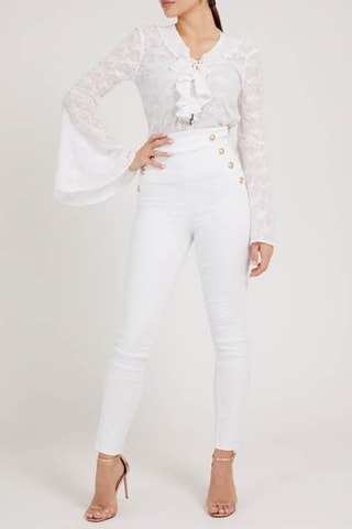 Jean skinny taille haute - Blanc