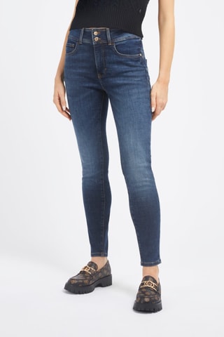 Jean skinny taille haute - Bleu