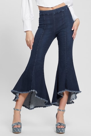 Jean flare 7/8 taille haute - Blue marine