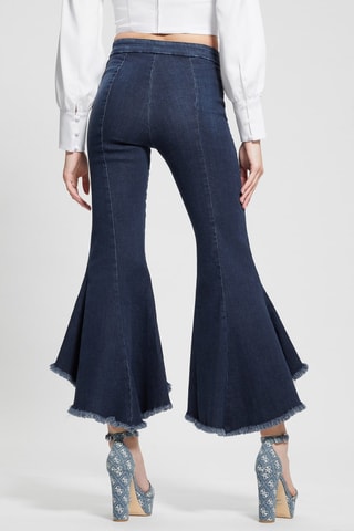 Jean flare 7/8 taille haute - Blue marine
