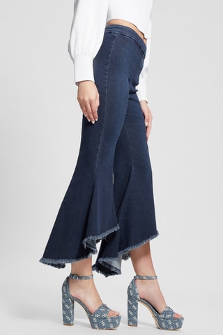 Jean flare 7/8 taille haute - Blue marine