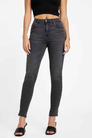 Jean skinny taille haute - Gris foncé