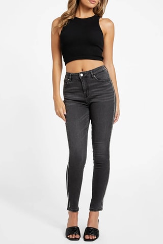 Jean skinny taille haute - Gris foncé