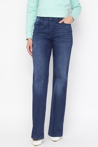 Jean skinny taille haute - Bleu foncé
