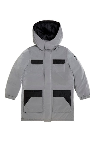 Parka à capuche Gris et noir