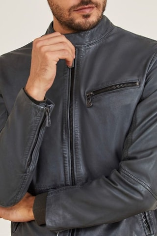 Veste en cuir - Anthracite