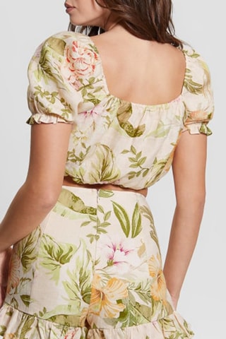 Crop top en lin - Beige