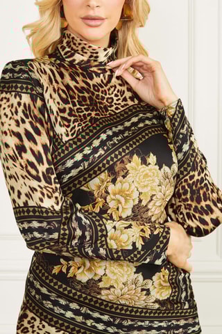 Robe fourreau Aurora - Noir et jaune