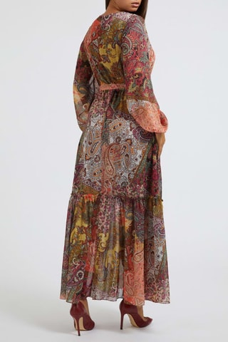 Robe longue - Bordeaux et jaune