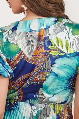 Robe plissée - Turquoise