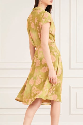 Robe portefeuille - Vert et rose