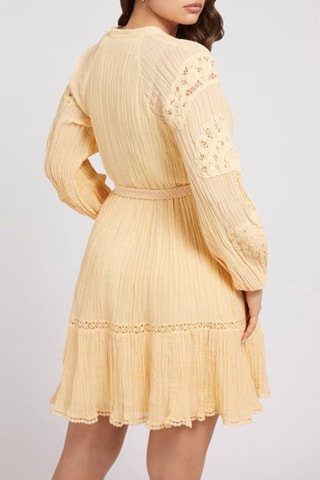 Robe chemise en ramie - Jaune