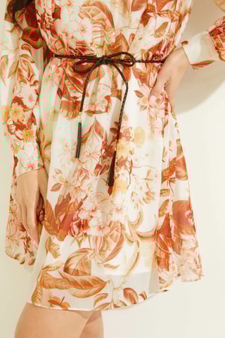 Robe patineuse - Ecru et corail