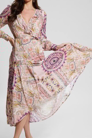 Robe midi - Rose clair et fuchsia