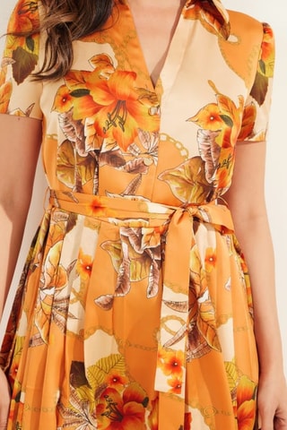 Robe plissée - Orange