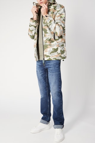 Coupe-vent à capuche Blanc et kaki