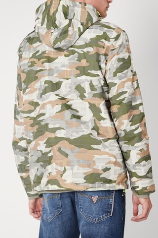 Coupe-vent à capuche Blanc et kaki