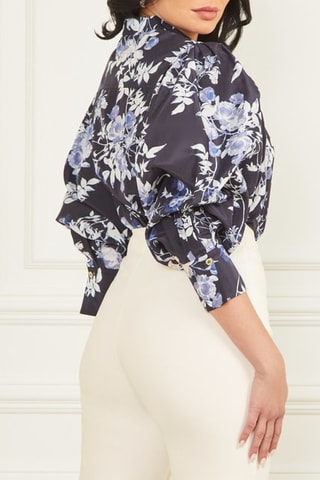 Chemisier en soie - Bleu marine