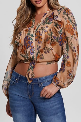 Chemisier noué - Beige