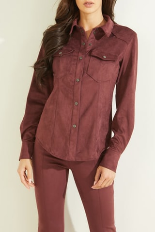 Chemisier en velours - Bordeaux
