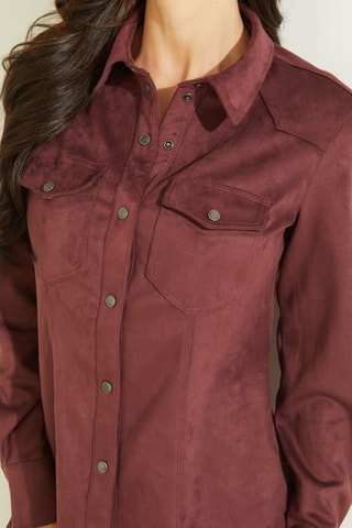 Chemisier en velours - Bordeaux