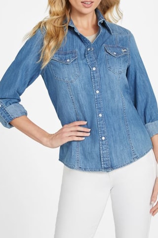 Chemise regular en jean - Bleu