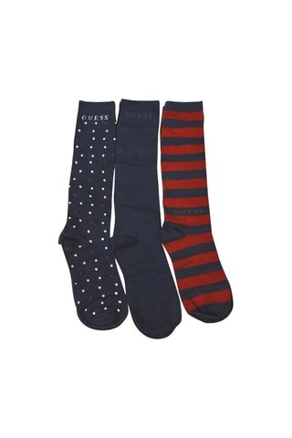 3 paires de chaussettes - Bleu marine et rouge