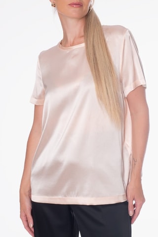 T-shirt en soie - Rose poudré