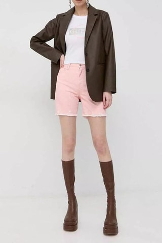 Short relaxed en jean - Rose