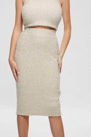 Jupe fourreau taille haute - Ivoire