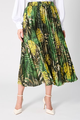 Jupe plissée taille haute - Vert