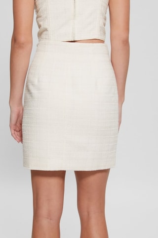 Jupe droite taille haute - Ecru