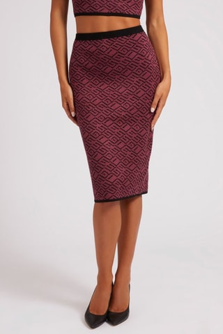 Jupe droite taille haute - Bordeaux