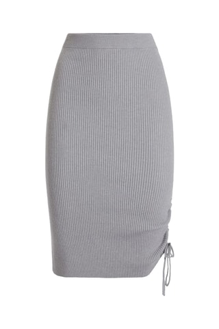 Jupe fourreau taille haute - Gris clair