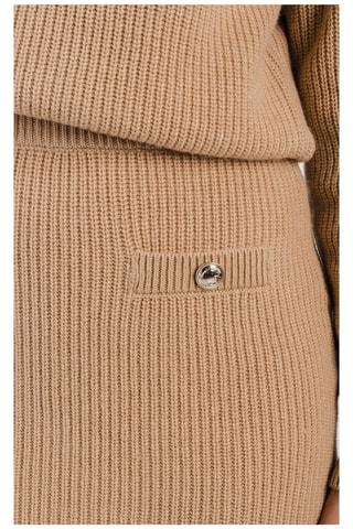 Jupe fourreau en laine taille haute - Beige