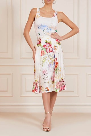 Jupe patineuse en lin - Blanc