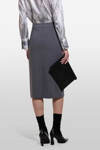 Jupe midi - Gris foncé