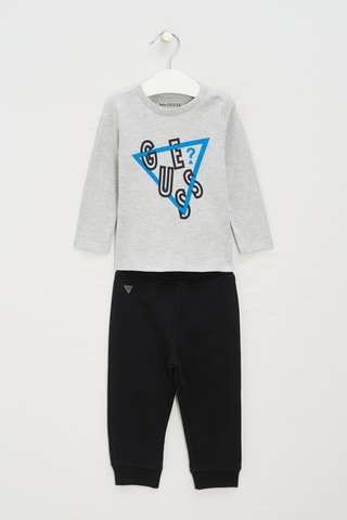 T-shirt et jogging - Gris clair chiné et noir