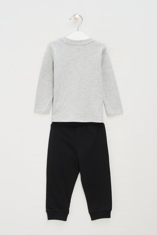 T-shirt et jogging - Gris clair chiné et noir