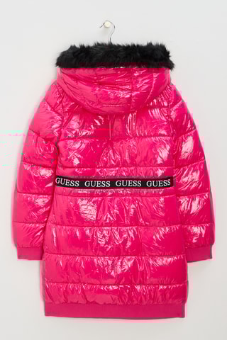 Doudoune longue à capuche - Fuchsia