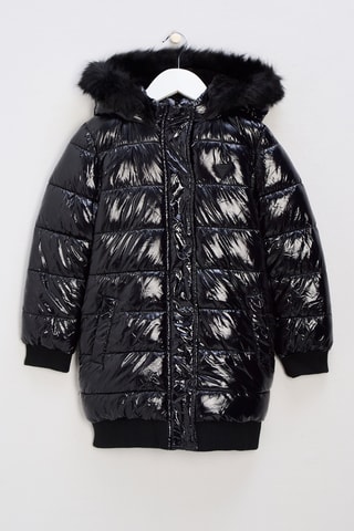 Doudoune longue à capuche - Noir