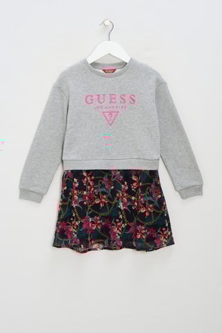 Robe trompe-l’œil - Gris chiné et noir